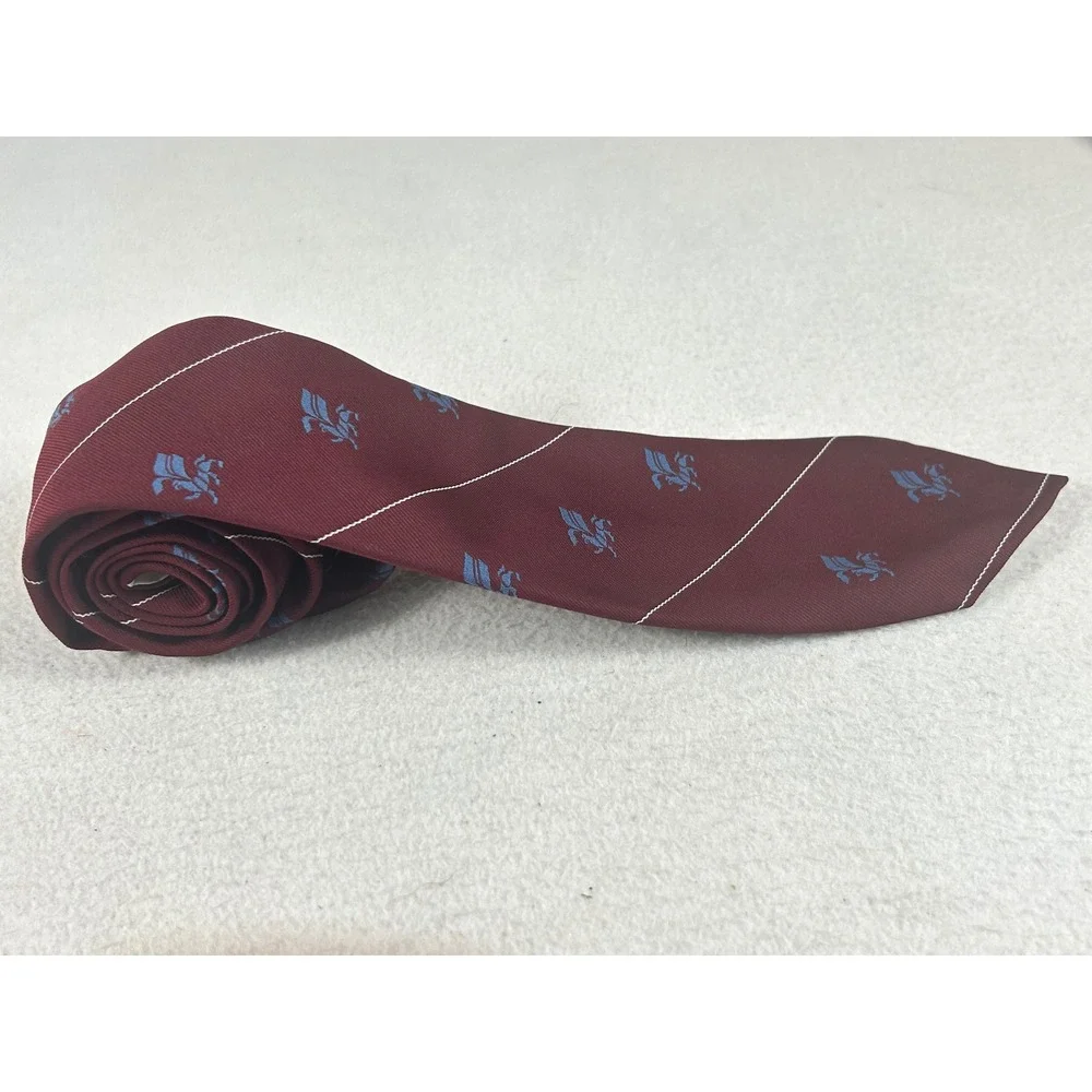Michael Bruce Creation Necktie Mens OS Burgundy Griffin Crest Preppy